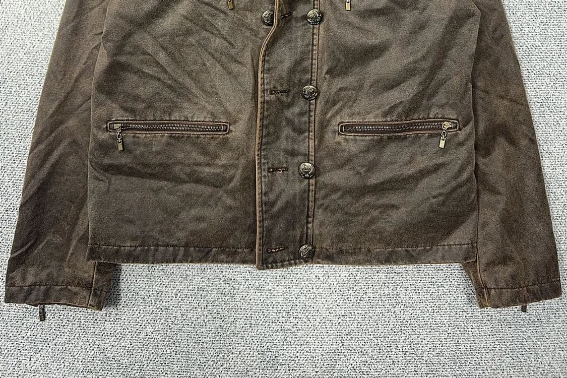 지오 송지오 브라운 디테일 클래식 레더 자켓 100 상품이미지4