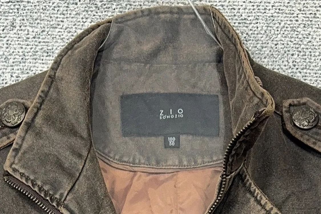 지오 송지오 브라운 디테일 클래식 레더 자켓 100 상품이미지5