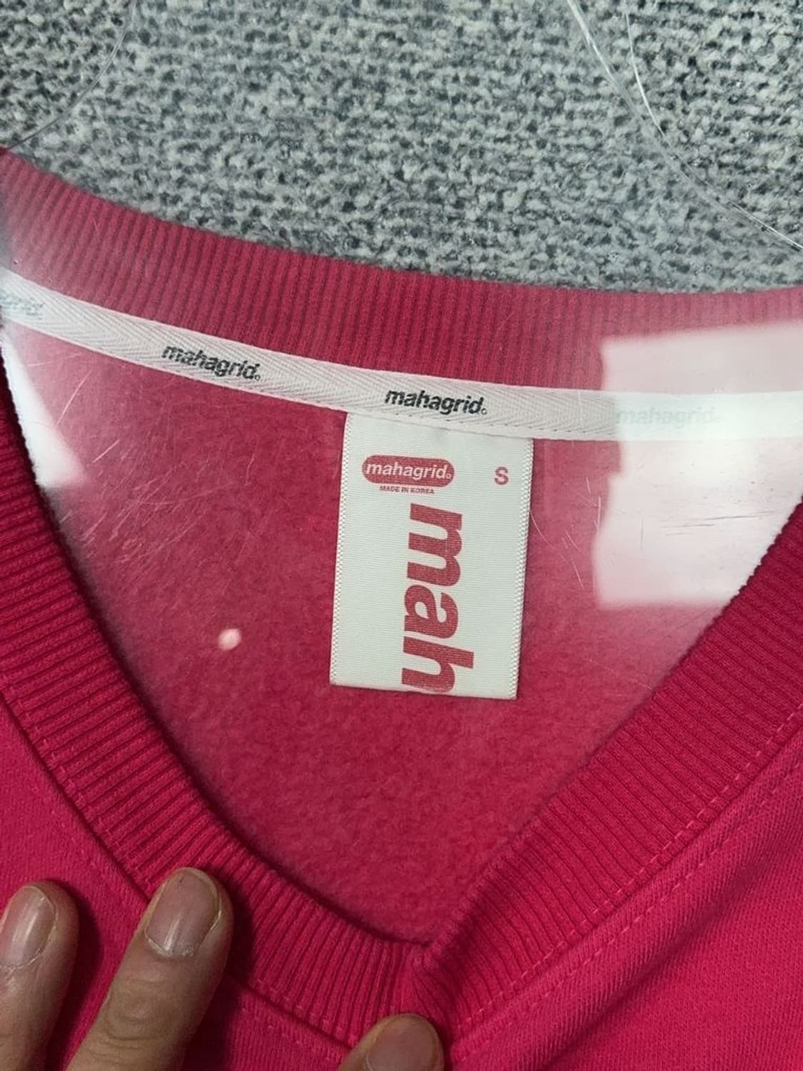 마하그리드 프린팅 핑크 맨투맨 S 상품이미지8