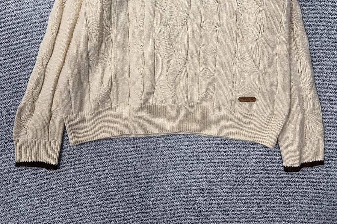 후아유 크림 브이넥 케이블 니트 M 상품이미지4