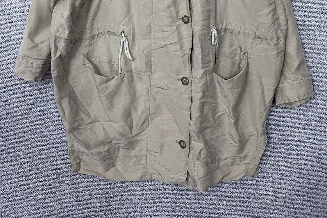 써스데이아일랜드 베이지 필드 야상 허리 밴딩 빈티지 코트 85(S) 상품이미지4