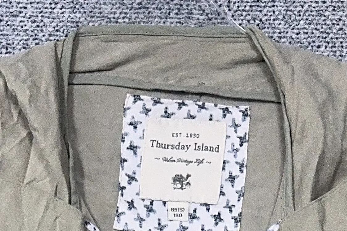 써스데이아일랜드 베이지 필드 야상 허리 밴딩 빈티지 코트 85(S) 상품이미지5