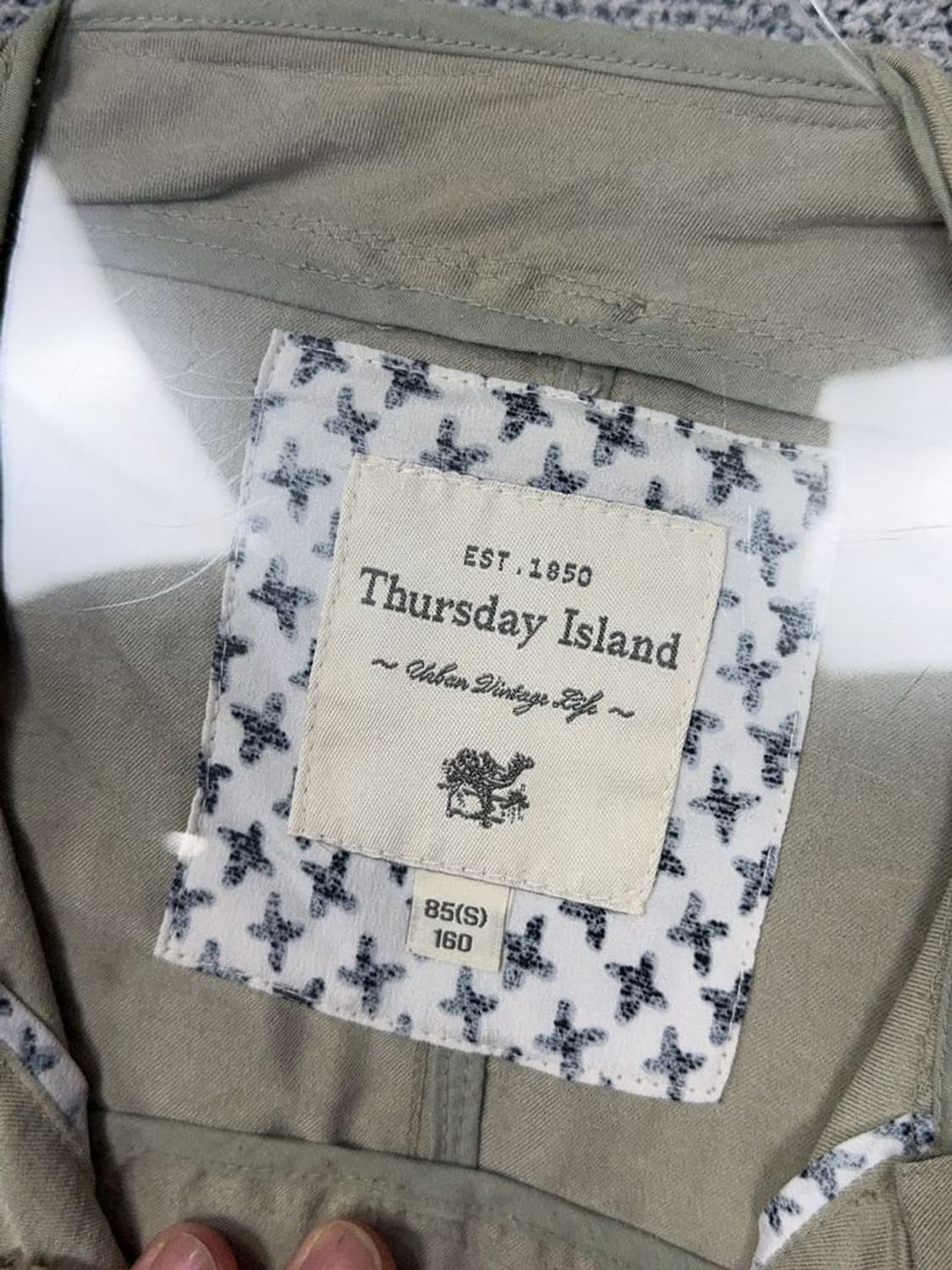 써스데이아일랜드 베이지 필드 야상 허리 밴딩 빈티지 코트 85(S) 상품이미지7