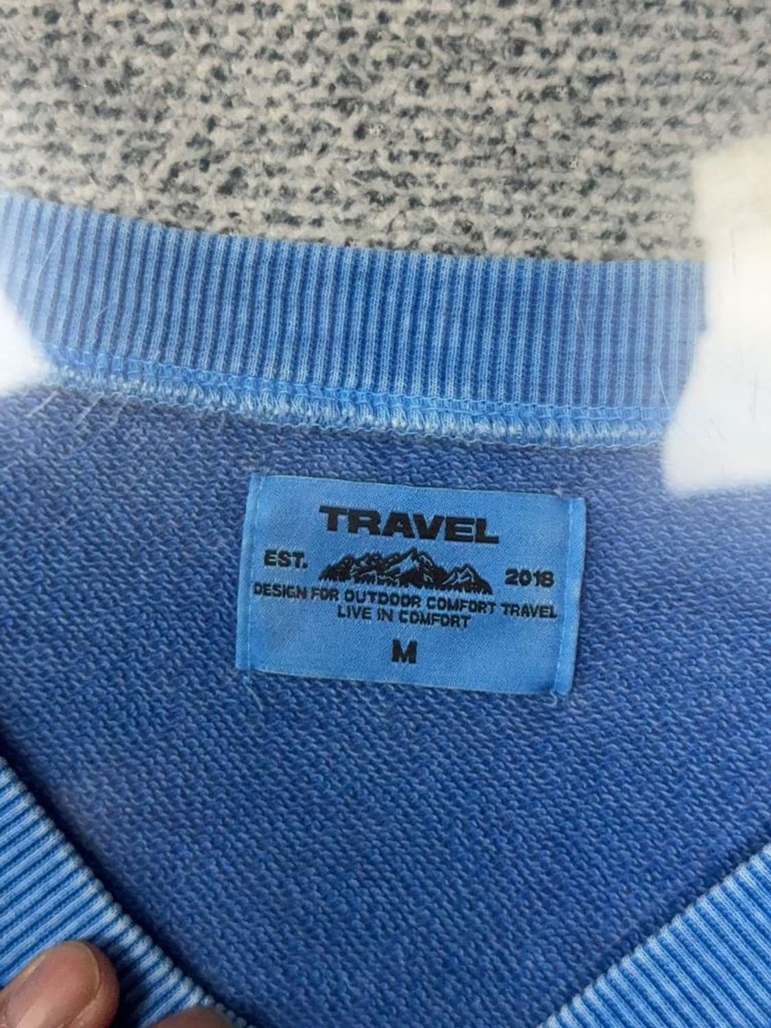 트래블 빈티지 피그먼트 프린팅 블루 맨투맨 M 상품이미지8