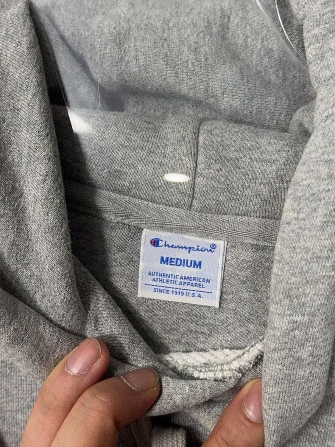 챔피온 라이트 그레이 빅로고 후드티 MEDIUM 상품이미지6