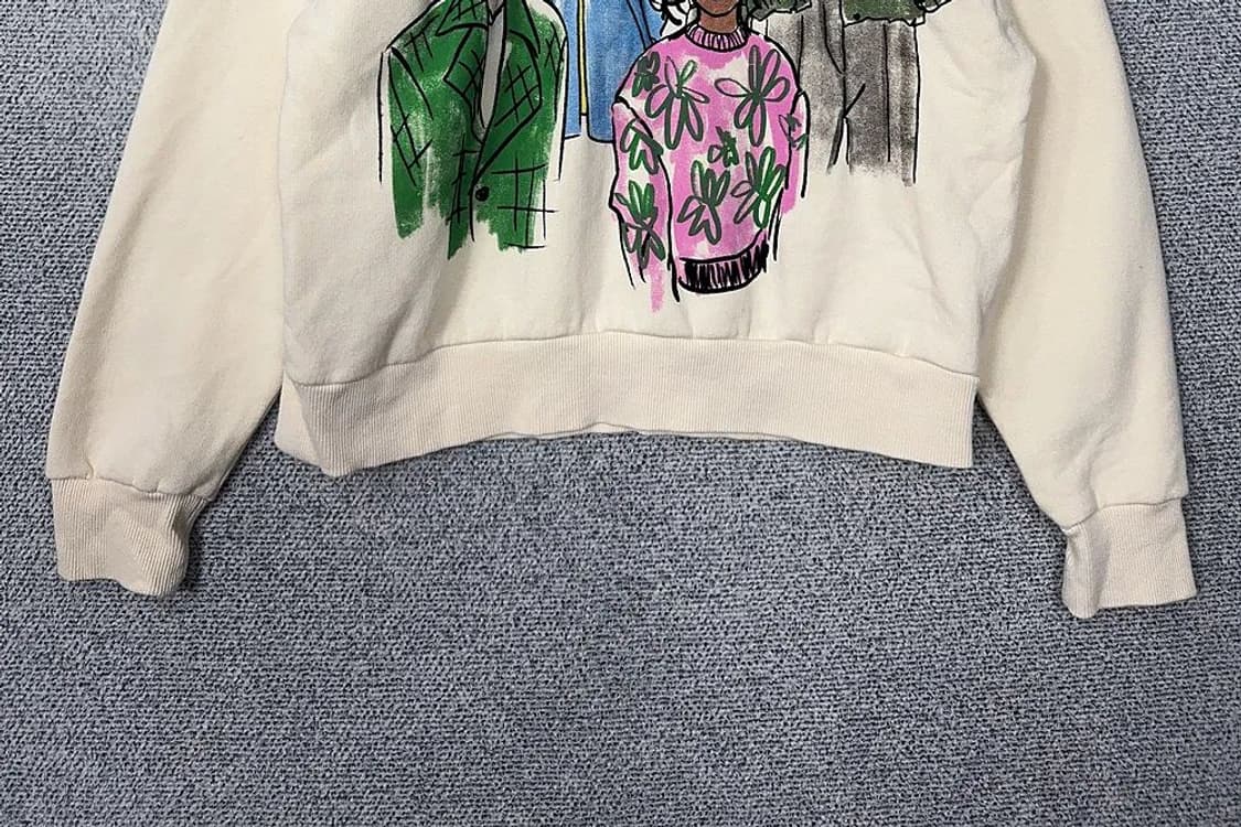 자라 프린팅 크림 맨투맨 M 상품이미지4