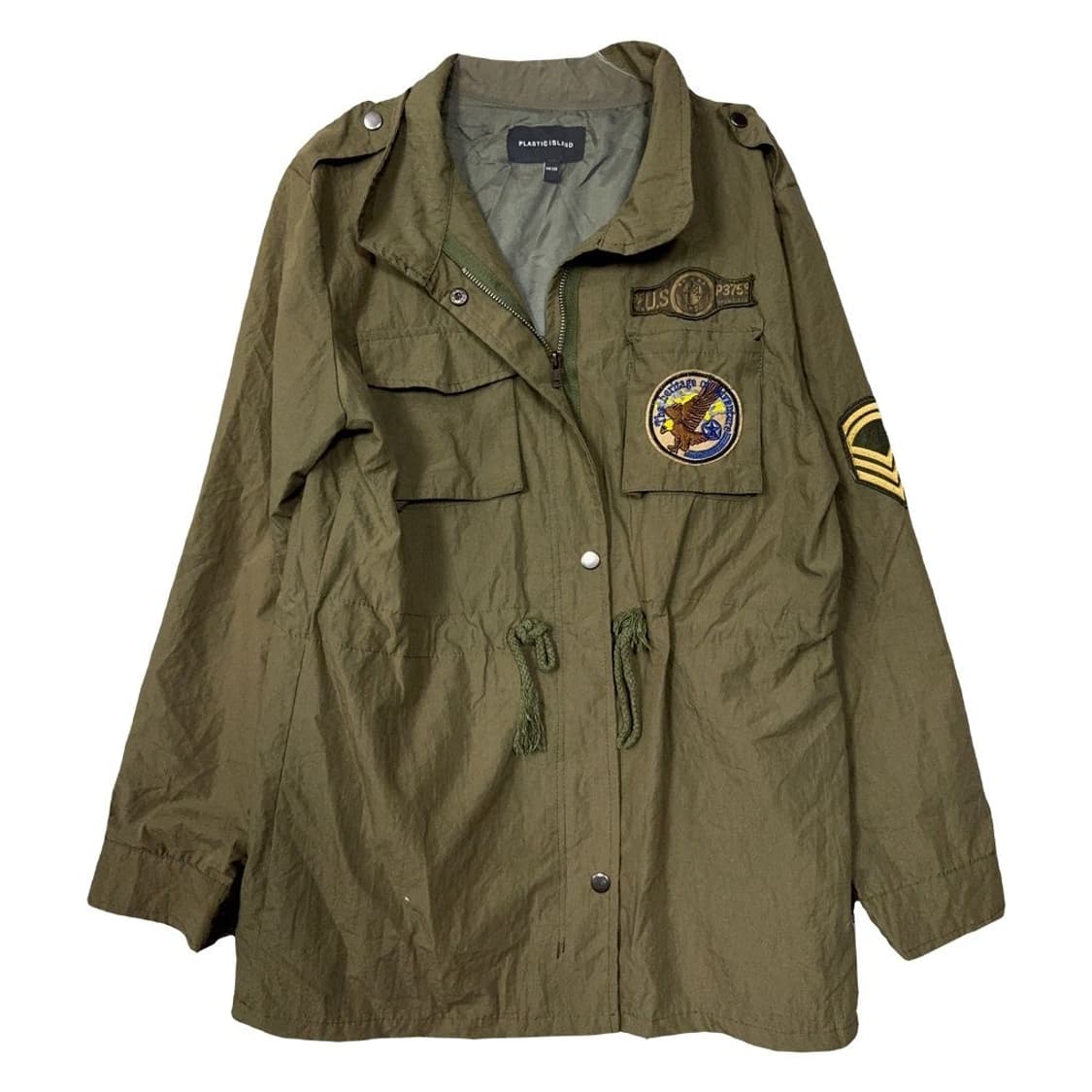 플라스틱아일랜드 프린팅 카키 필드 야상 자켓 ONE SIZE 상품이미지1