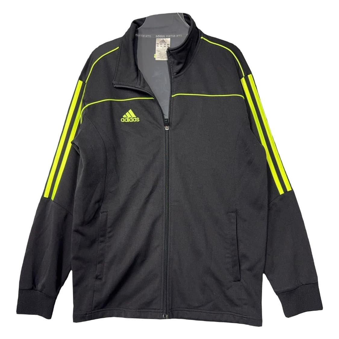 아디다스 블랙 로고 삼선 집업 저지 M 상품이미지1