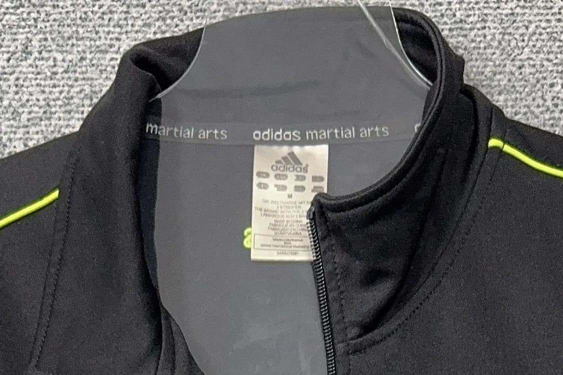 아디다스 블랙 로고 삼선 집업 저지 M 상품이미지5