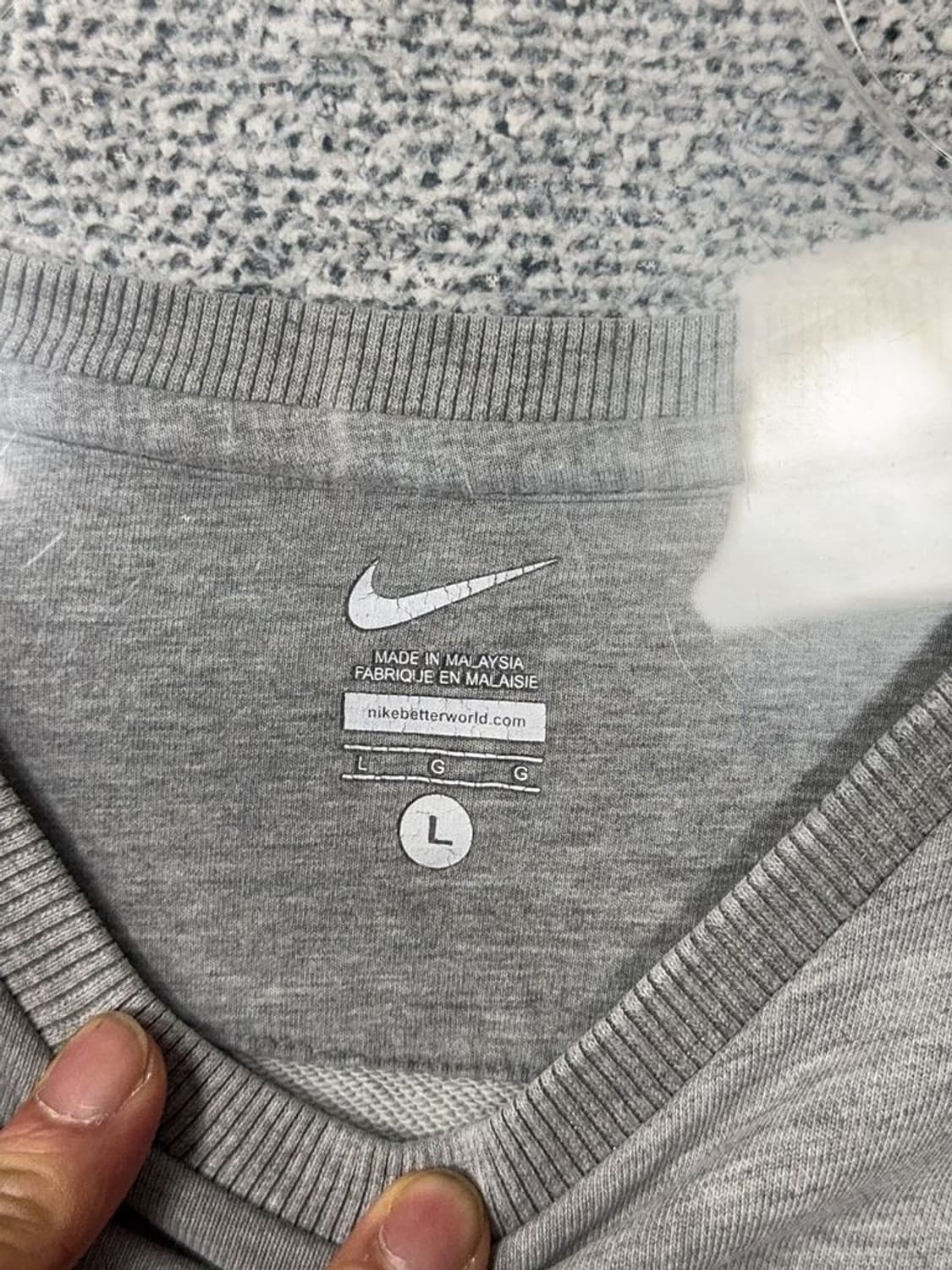 나이키 라이트 그레이 로고 맨투맨 L 상품이미지7