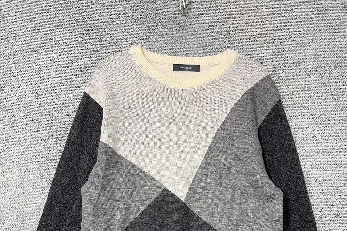 마인드브릿지 그레이 멀티컬러 아크릴 니트 100 상품이미지3