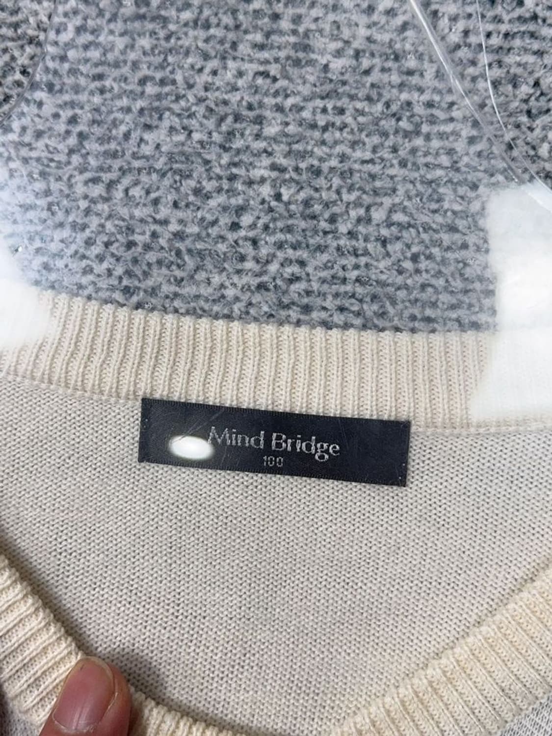 마인드브릿지 그레이 멀티컬러 아크릴 니트 100 상품이미지8