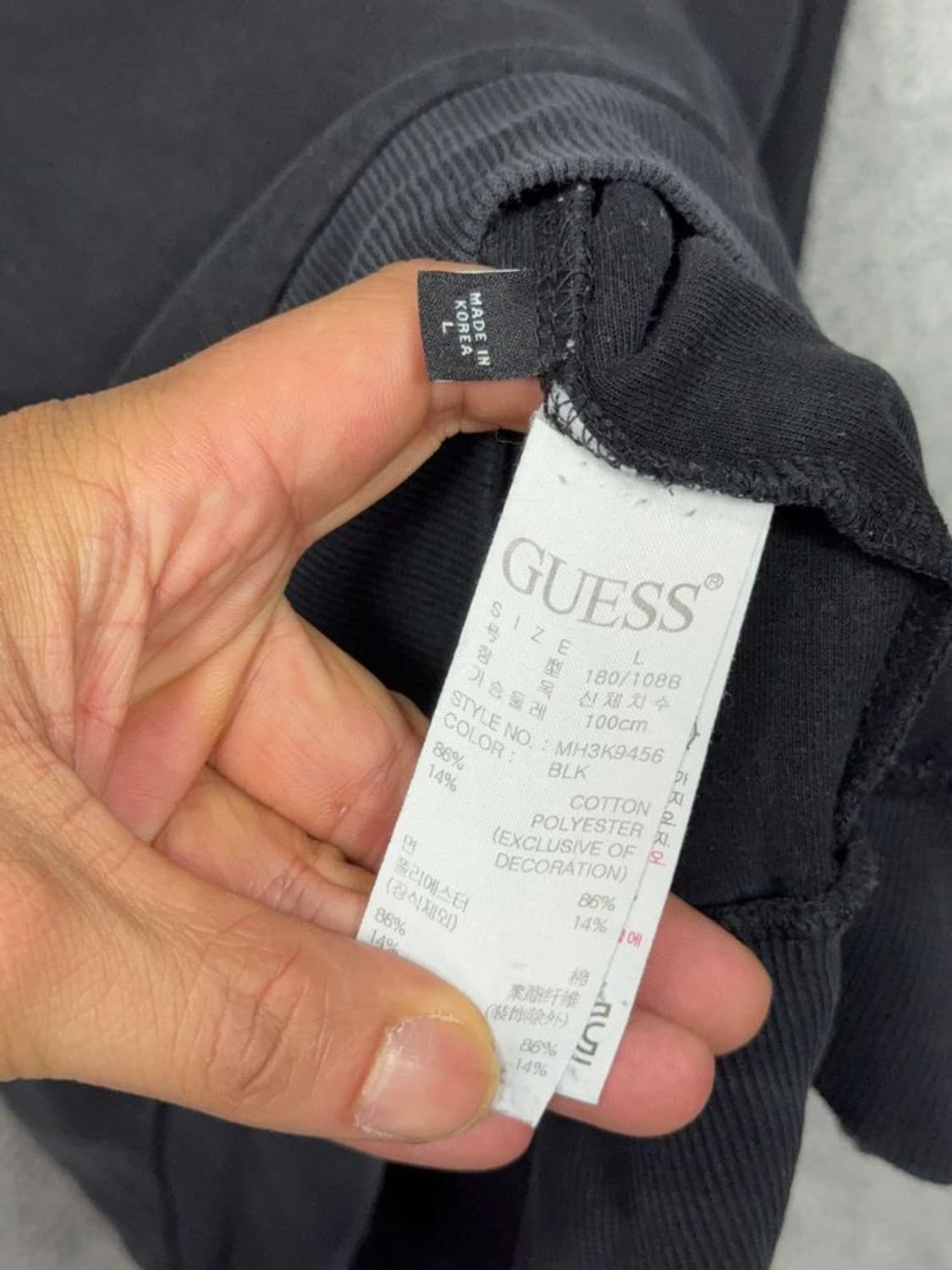 게스 블랙 로고 맨투맨 L 상품이미지9