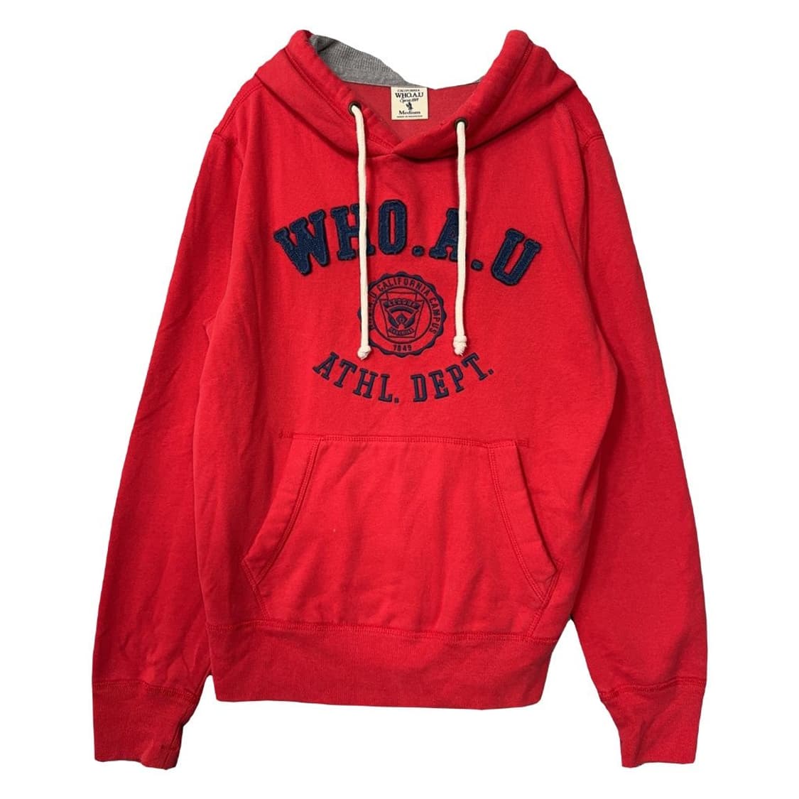 후아유 자수 로고 레드 후드티 Medium 상품이미지1