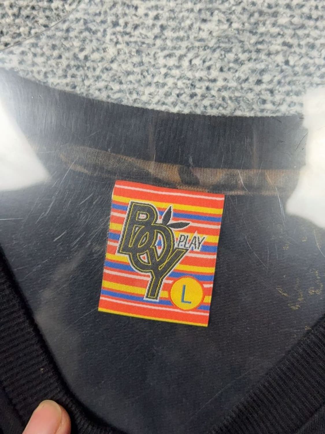 플레이 보이 프린팅 블랙 맨투맨 L 상품이미지8