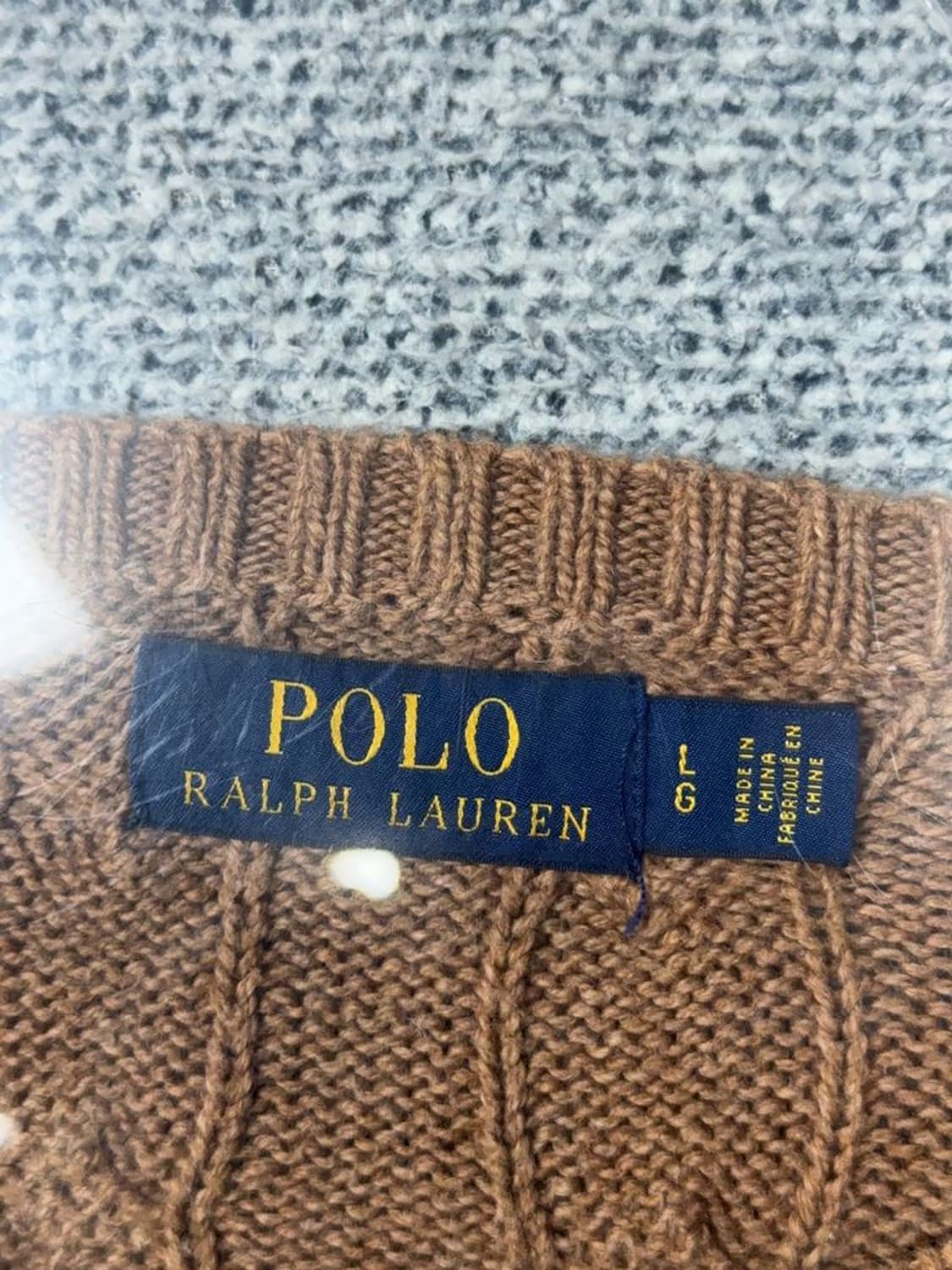 폴로 랄프로렌 꽈배기 로고 브라운 니트 L 상품이미지7