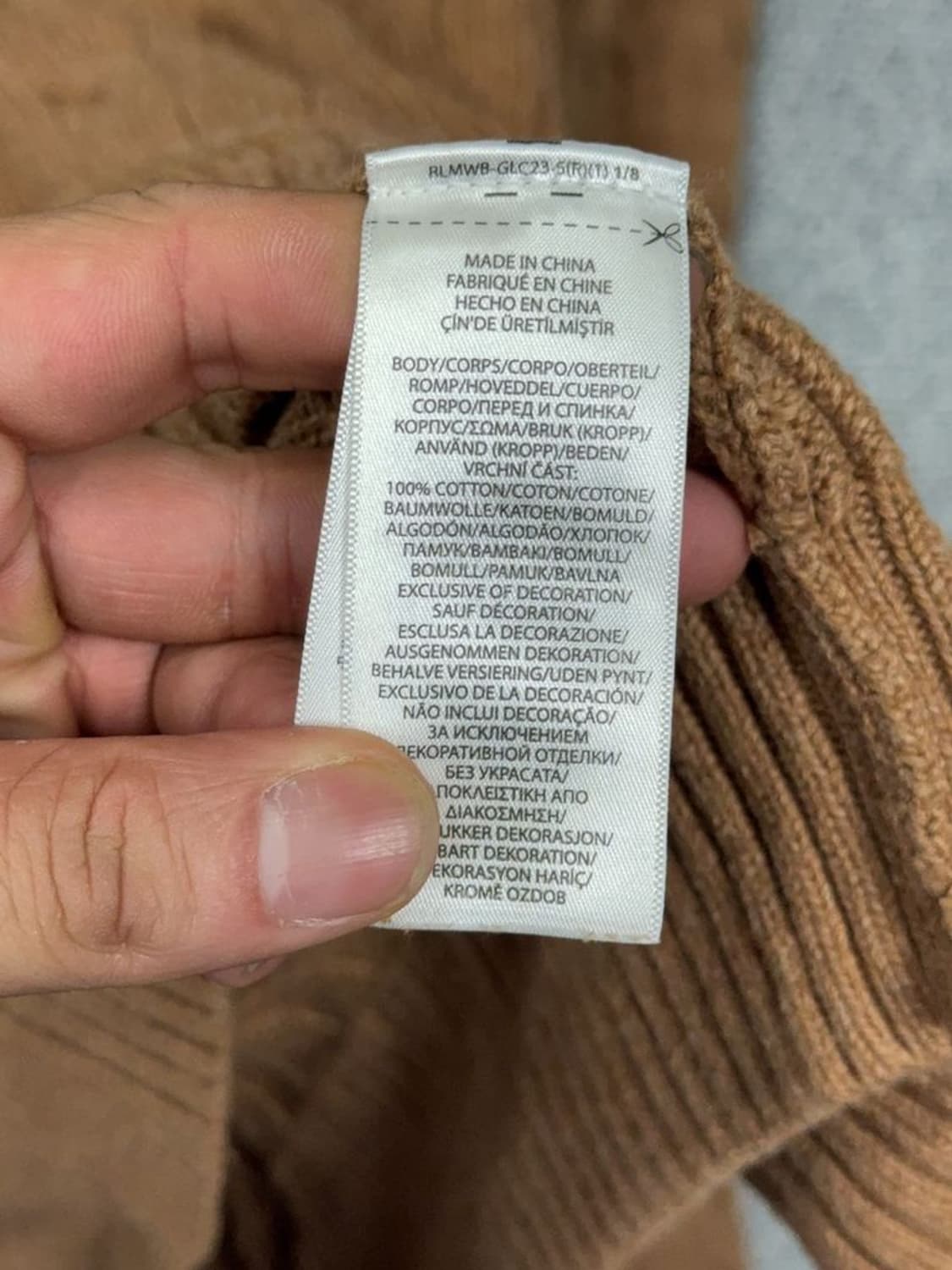 폴로 랄프로렌 꽈배기 로고 브라운 니트 L 상품이미지8