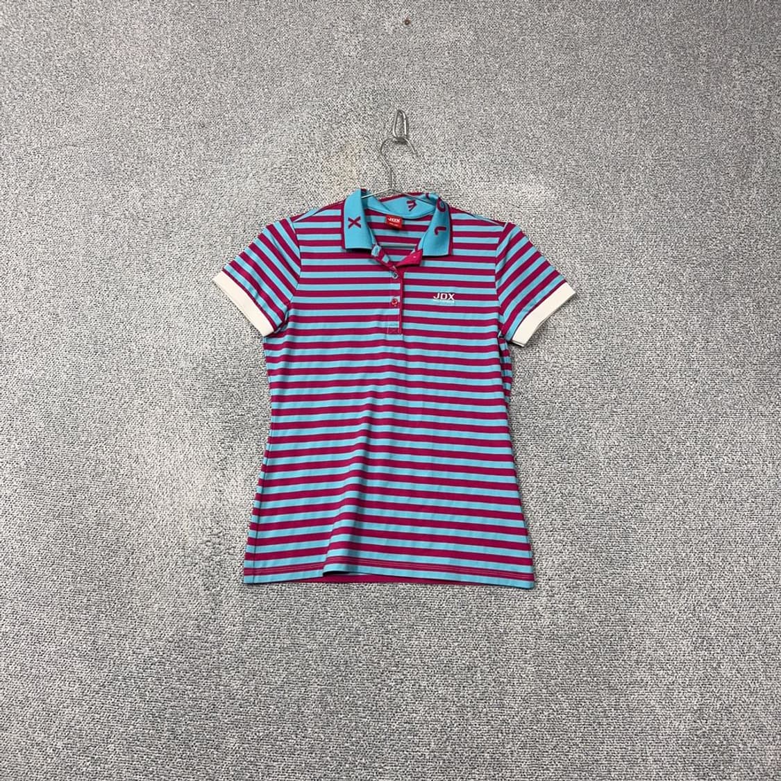 JDX 스트라이프 골프 로고 반팔 카라티 SIZE 090 상품이미지1