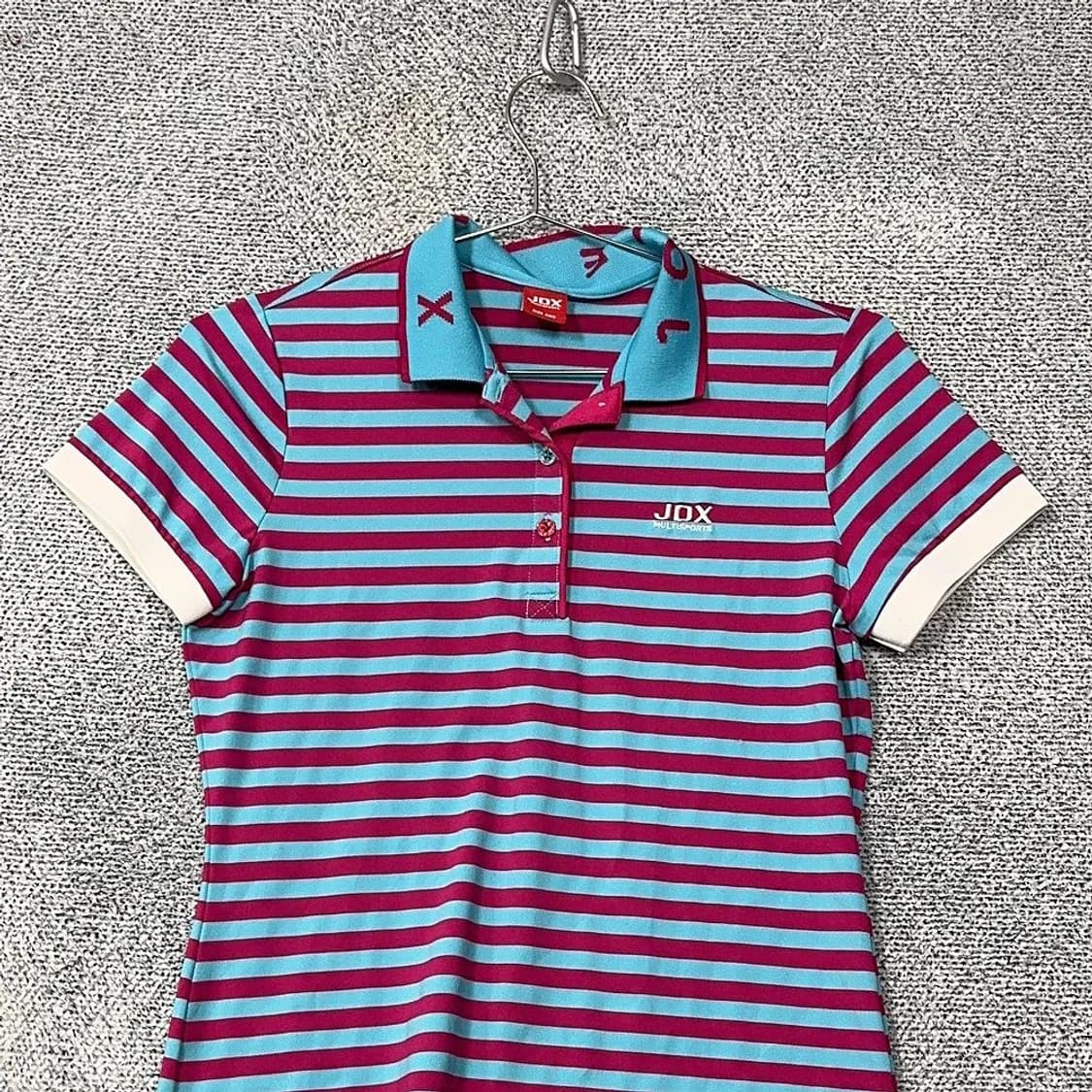 JDX 스트라이프 골프 로고 반팔 카라티 SIZE 090 상품이미지3