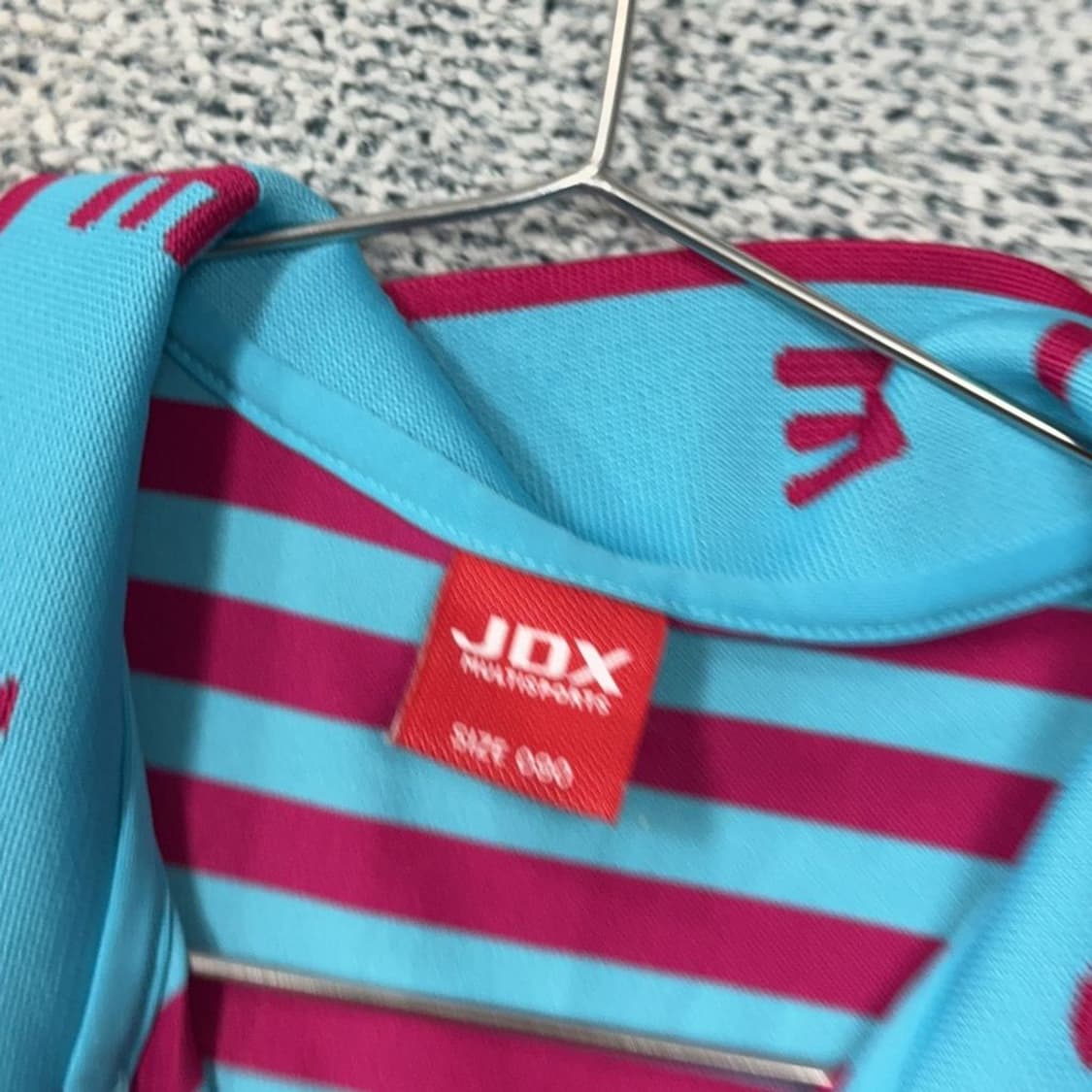 JDX 스트라이프 골프 로고 반팔 카라티 SIZE 090 상품이미지5