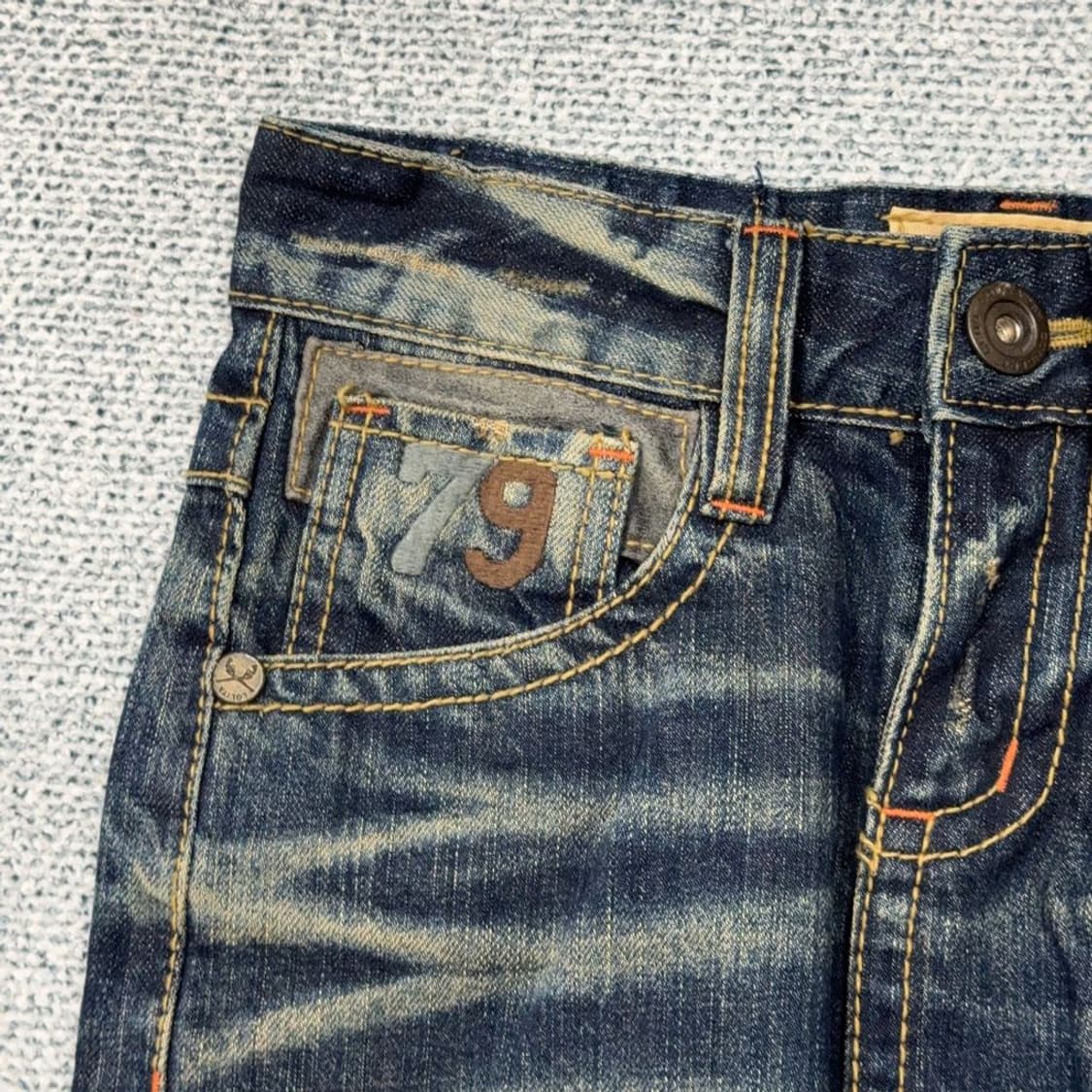 LOLITA JEANS Y2K 워싱 빈티지 데님 스커트 S 상품이미지5