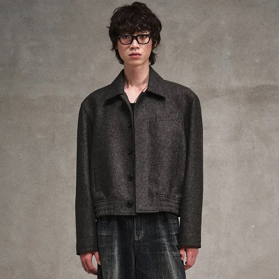 엘무드 엘버튼 울 블루종 48 상품이미지3