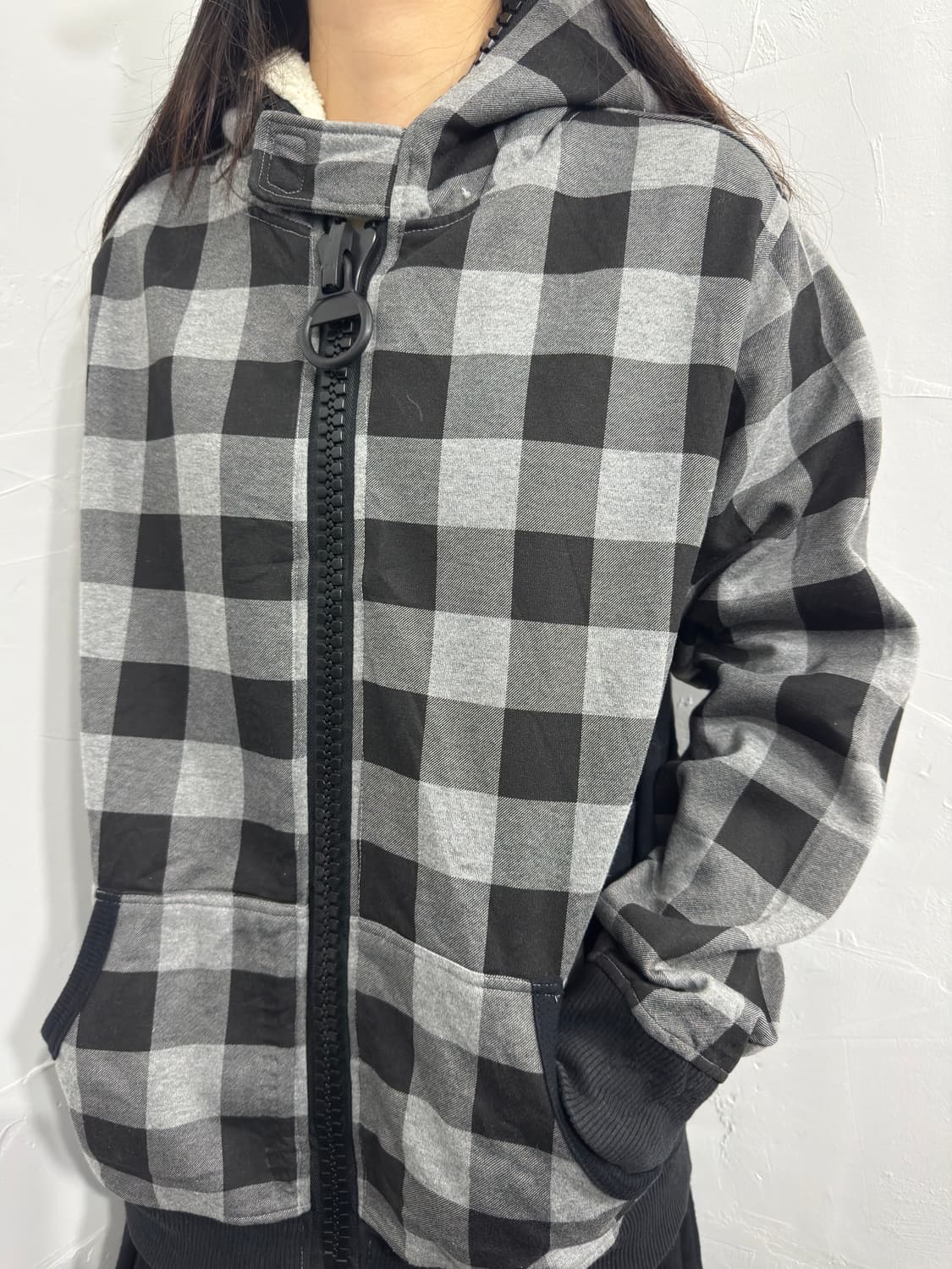 one after 99 check hood zipup 상품이미지3