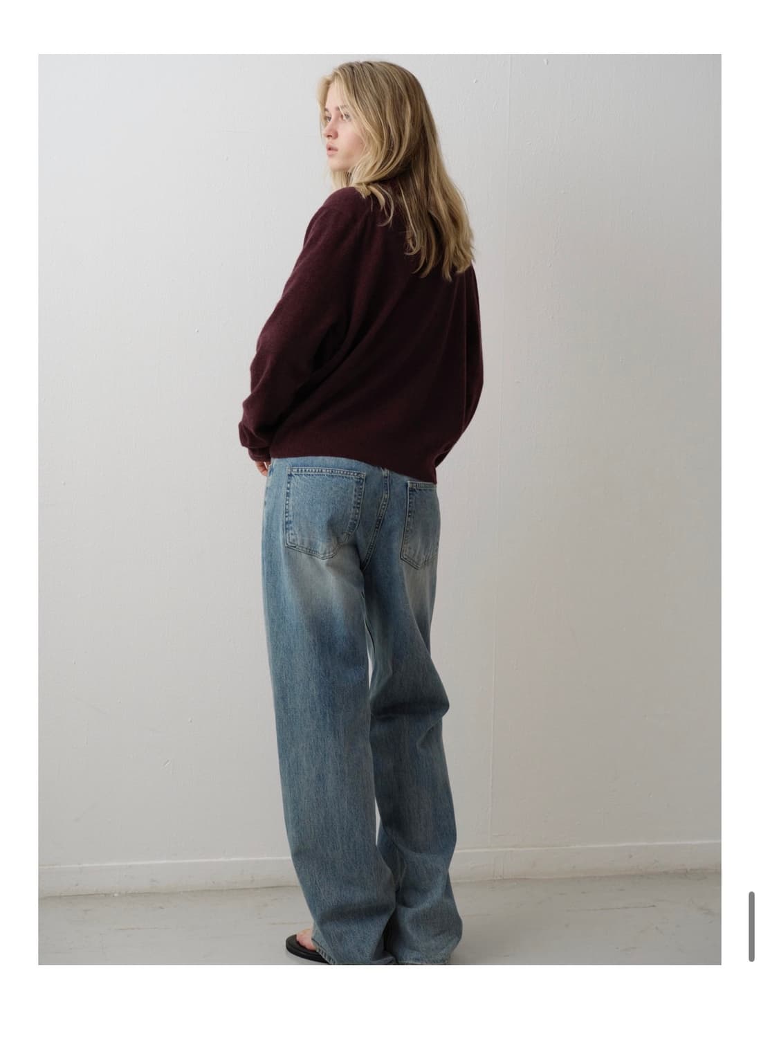 Facade pattern 클래식 스트레이트 데님 Faded blue S 상품이미지3