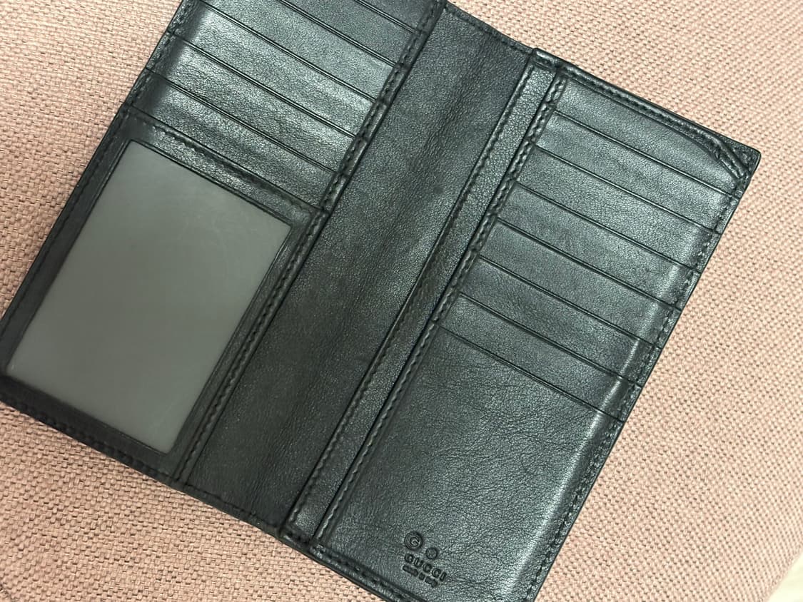 정품)구찌 GG 마이크로시마 장지갑 블랙 상품이미지2