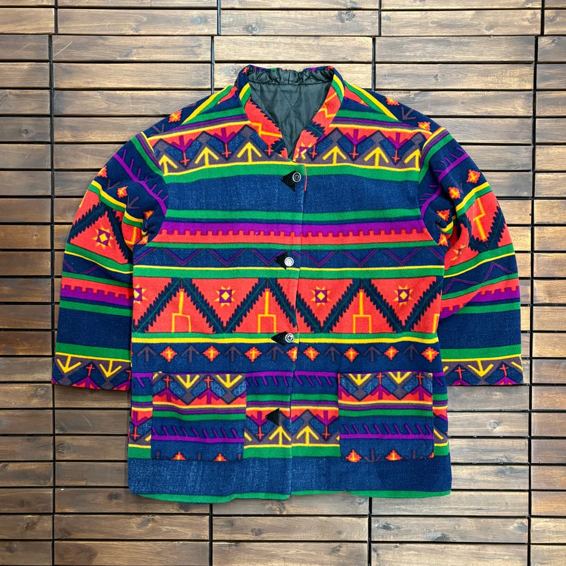 (XL) 빈티지 나바호 패턴 울 코트 상품이미지1