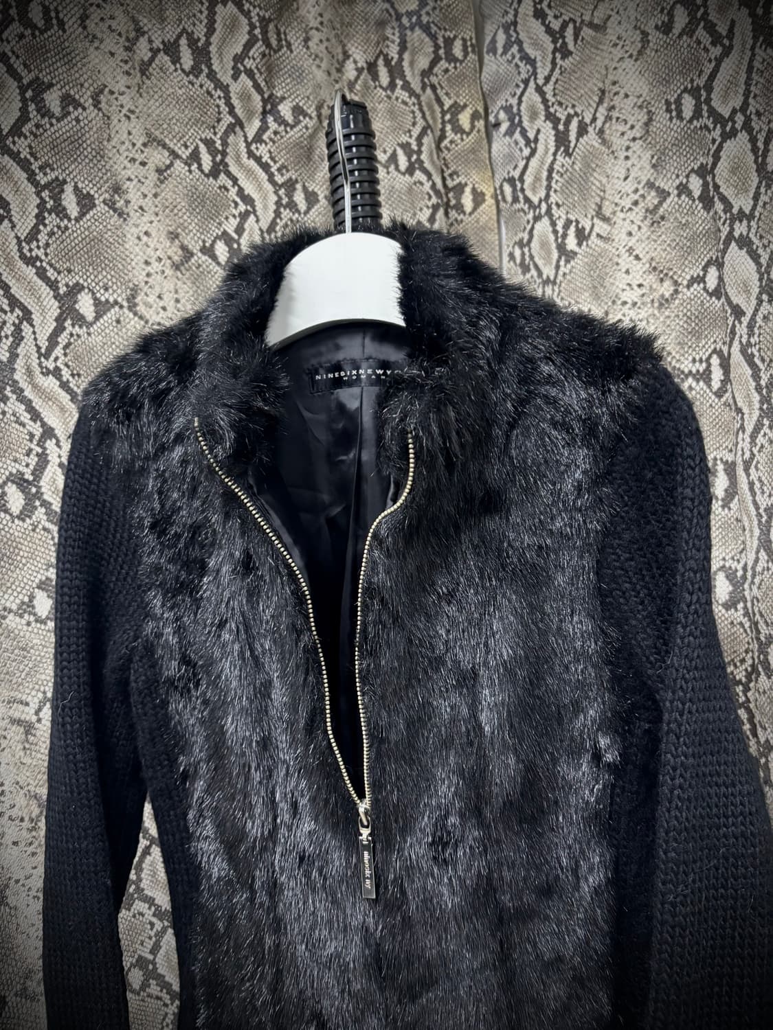  Black Fur Trimming Wool Slim Fit Zip Up 상품이미지7