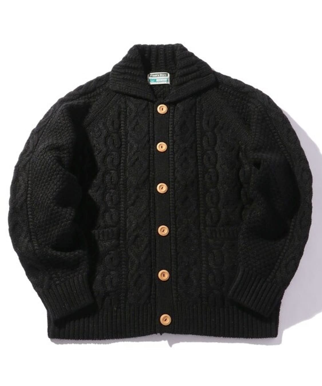 Freak's store 프릭스스토어 피셔맨 버튼 헤비 울 가디건 블랙 상품이미지1