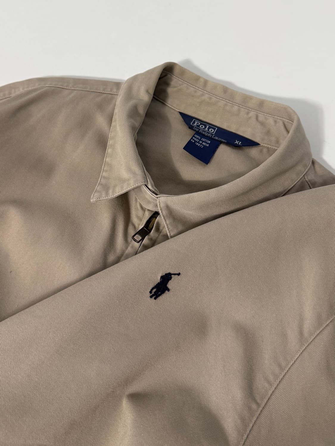 폴로 랄프로렌 90‘s 루즈핏 베이지 헤링턴 코튼 블루종 자켓 상품이미지4