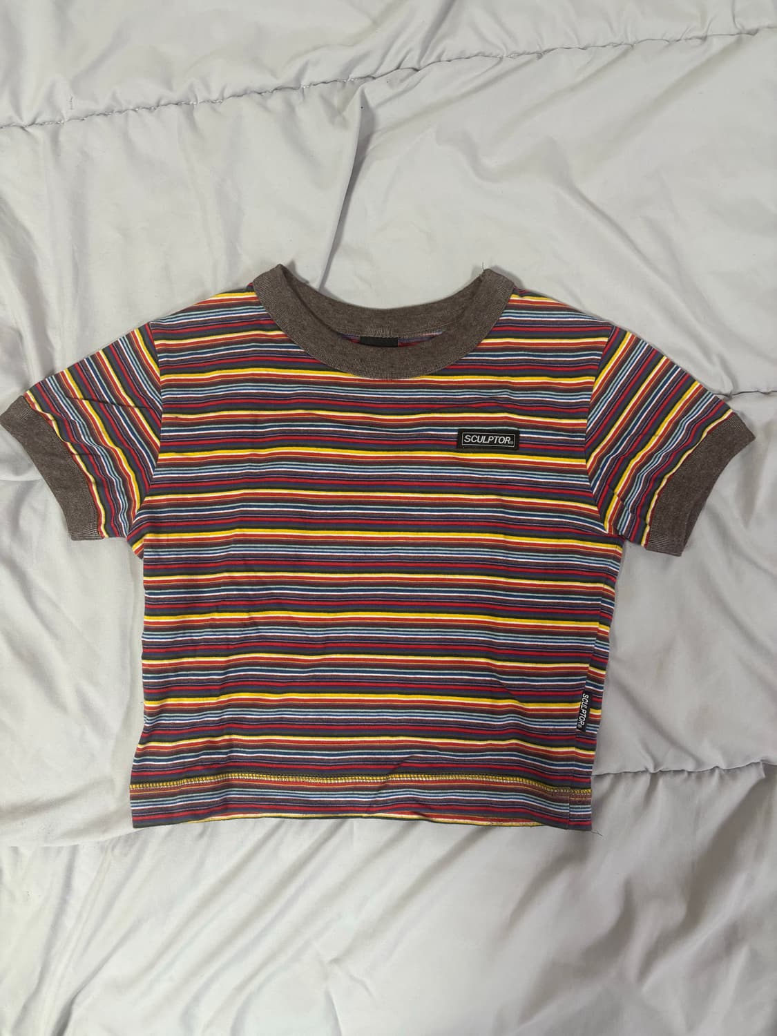 스컬프터 스트라이프 크롭티 상품이미지1