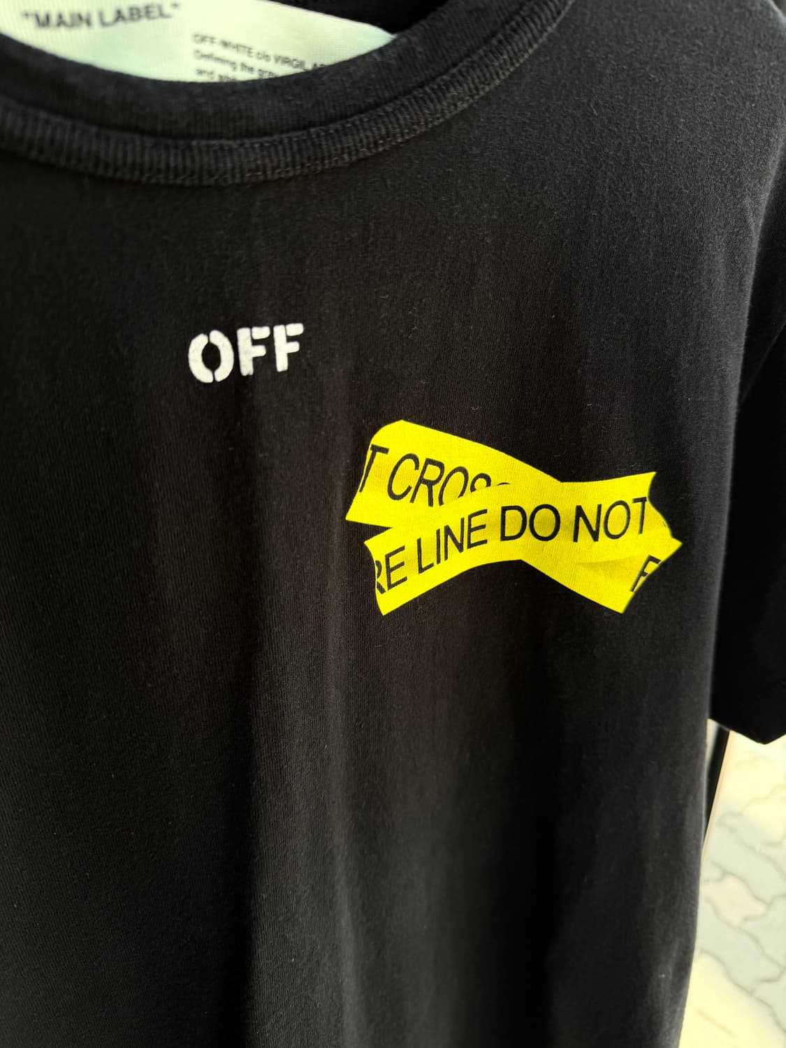 XS/ 오프화이트 테이프 애로우 반팔 티셔츠 상품이미지5