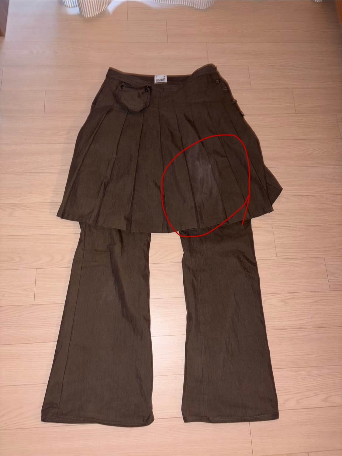 TCM skirt layered pants (brown 상품이미지3