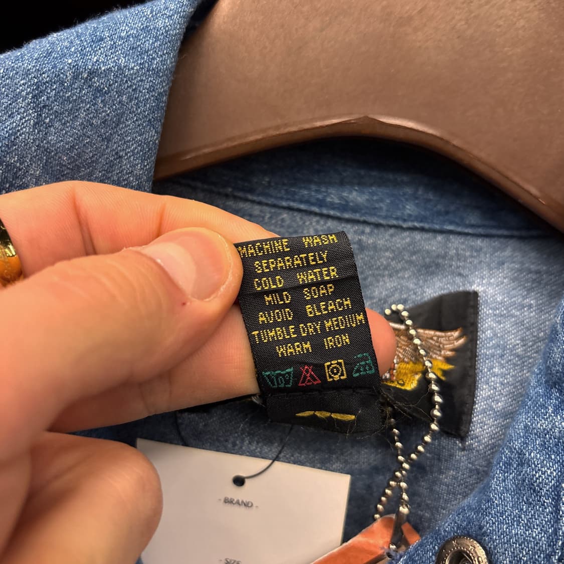 90s 할리데이비슨 바이커블루스 헤비데님 워크셔츠 데드스탁 N965 상품이미지10