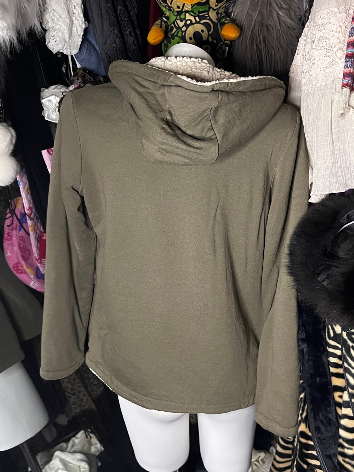 카키 야상st 기모후드 집업 상품이미지2