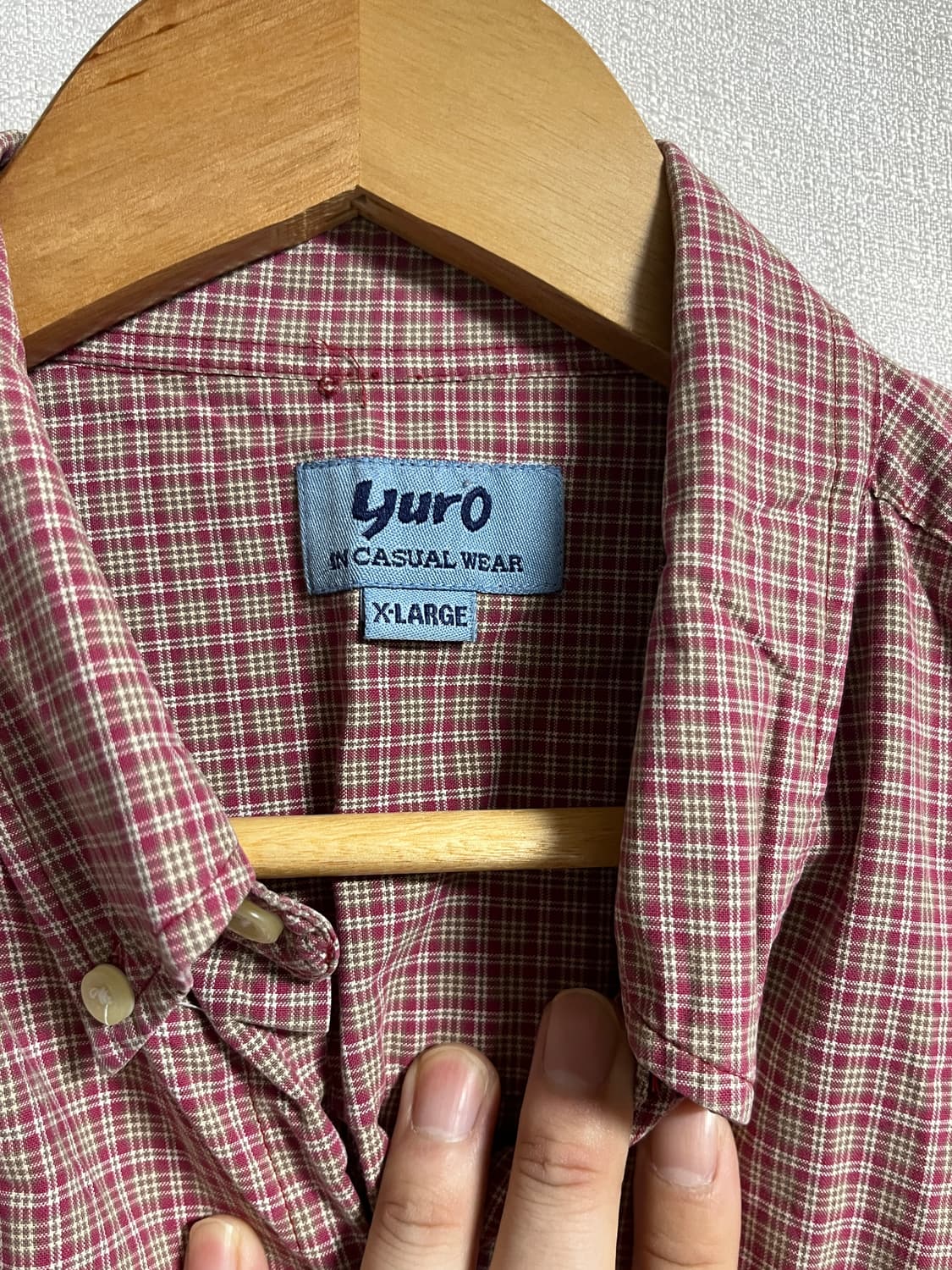 공용 yuro 다탄체크 셔츠 남방 XL 상품이미지5