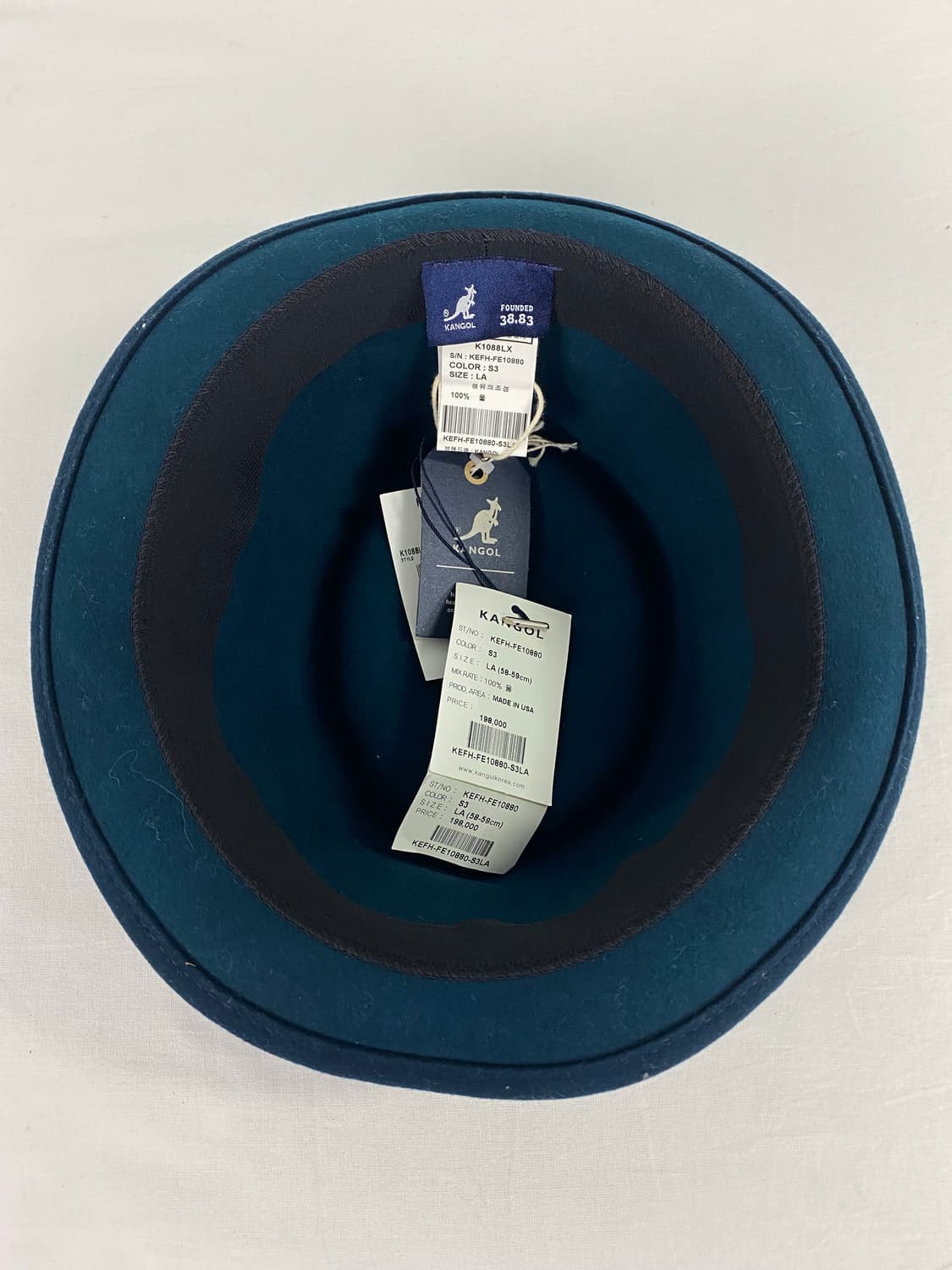 캉골 네이비 울 숏 페도라 중절모 새상품 L 상품이미지4