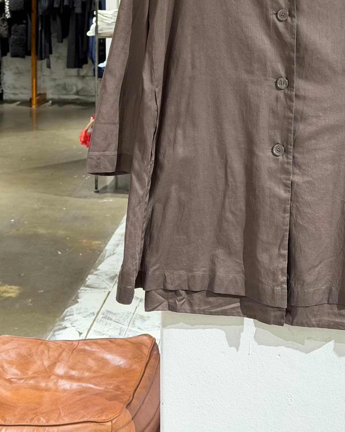 질샌더 브라운 코튼 루즈 스트레이트 핏 코트 상품이미지5