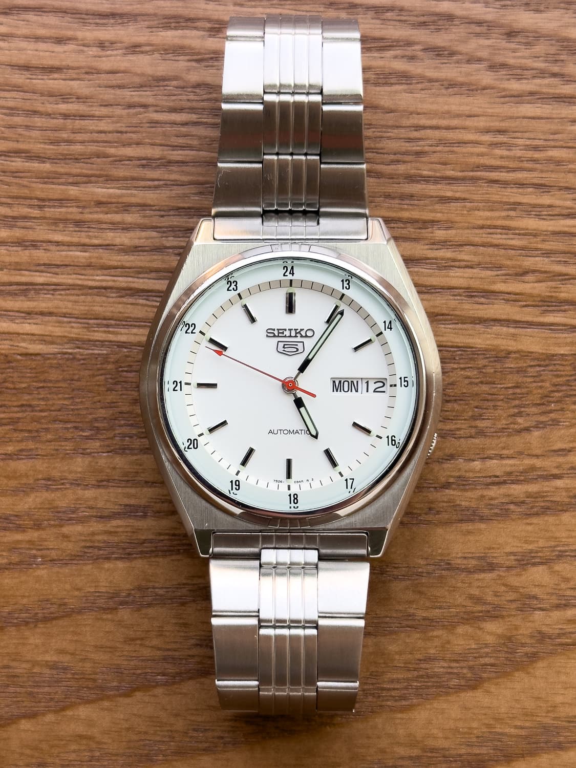 [초희귀] 70s 세이코 5 화이트 파일럿 -24시간 이너트랙 레드 포인 상품이미지1