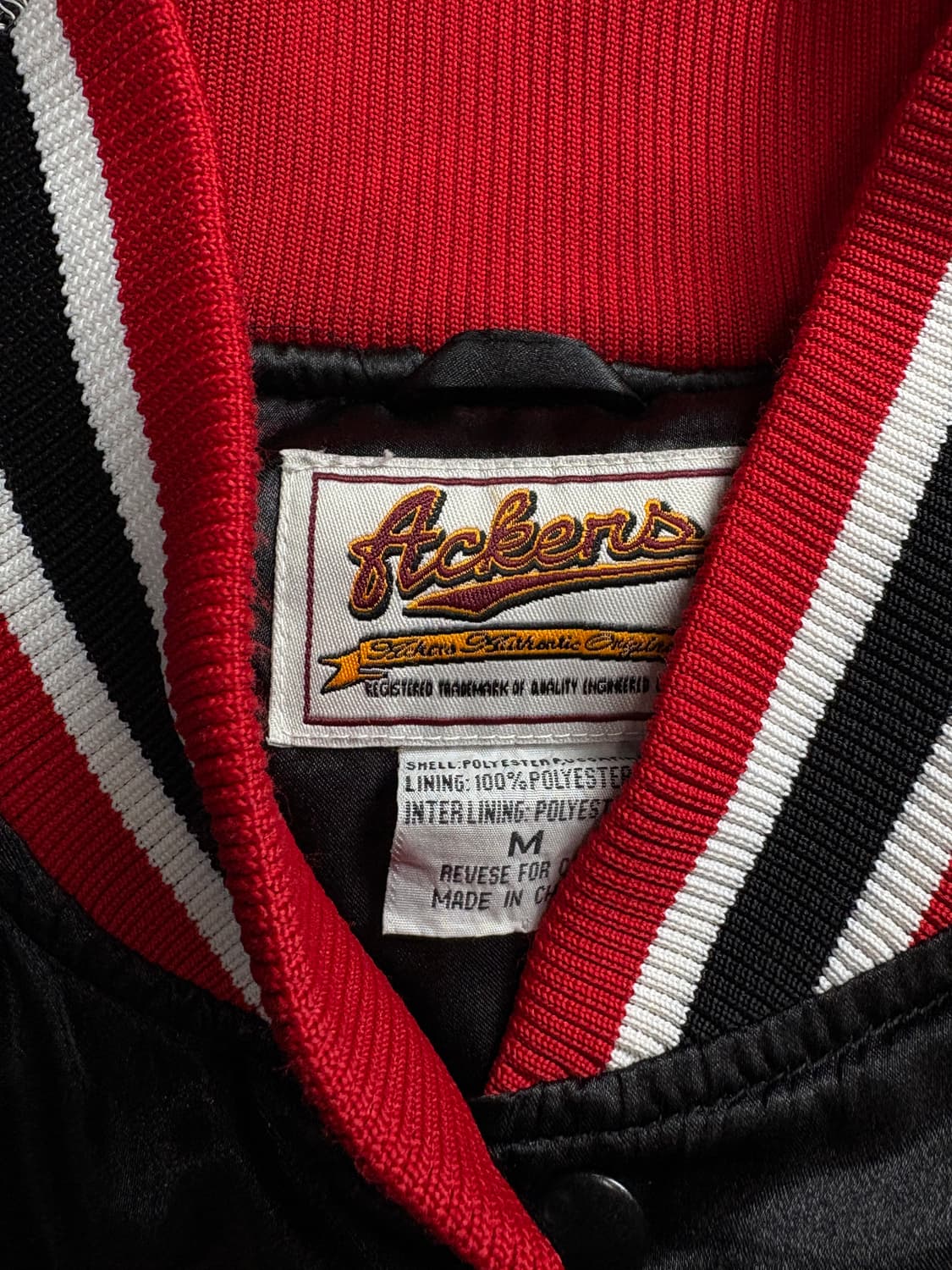 00s ACKERS 빅로고 USA 빈티지 사틴 바시티 점퍼 1730 상품이미지3