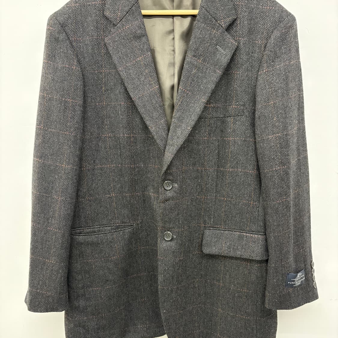 모다 디 이탈리아 헤링본 캐시미어 자켓 남성 XL 상품이미지2