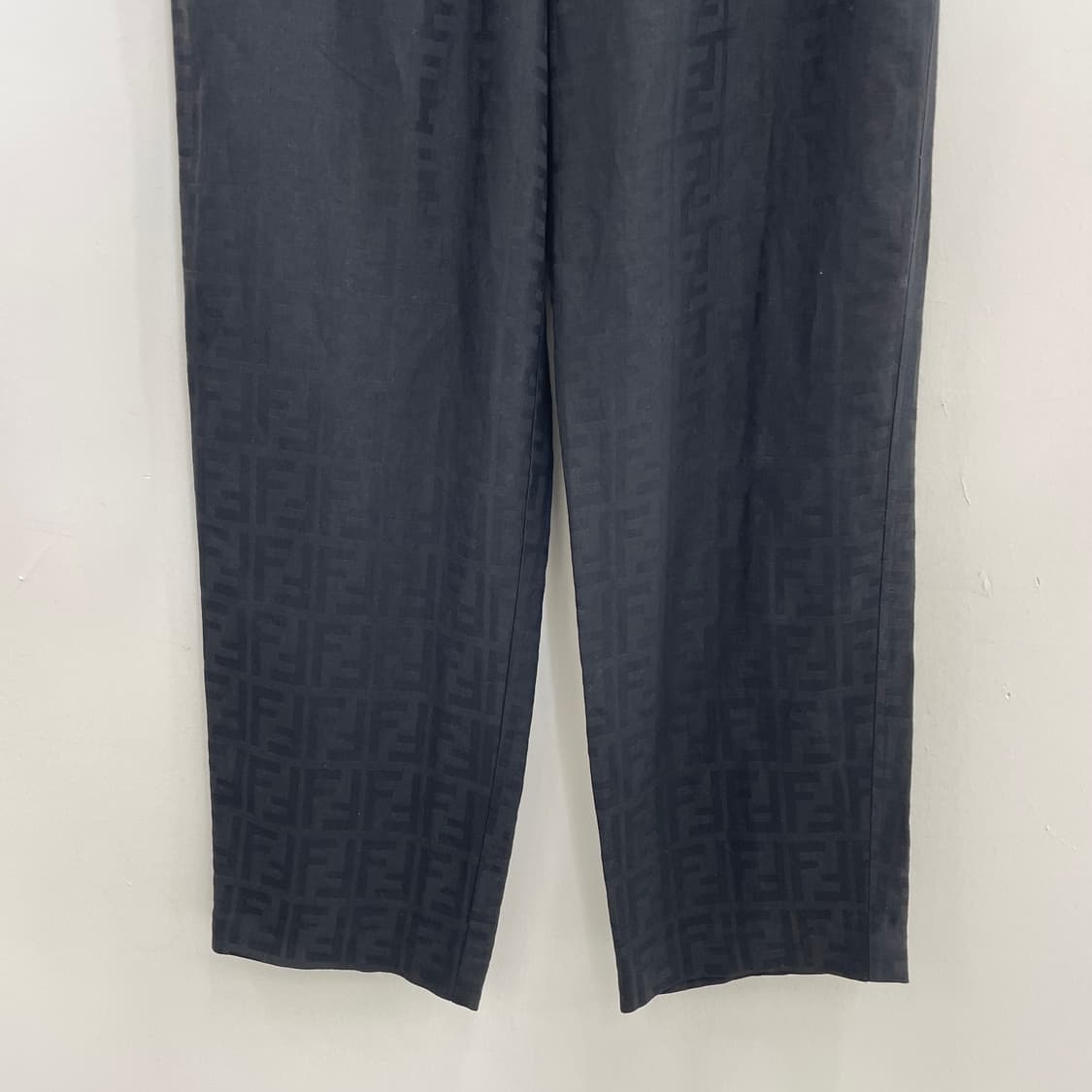 펜디 FF 주카 블랙 와이드 린넨 바지 팬츠 상품이미지4