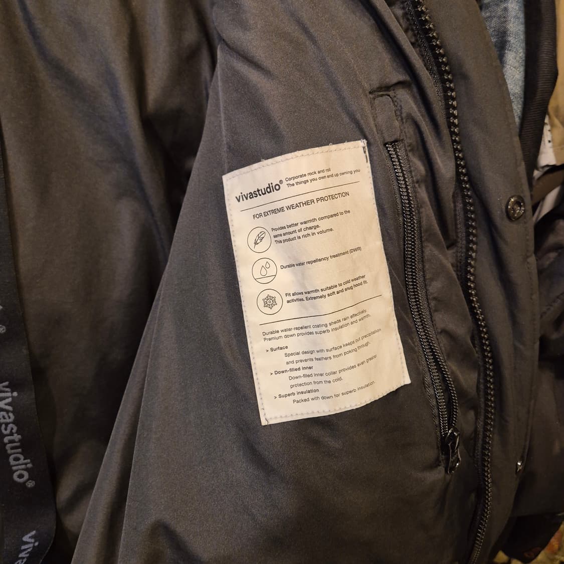 M 비바스튜디오 블랙 오리털 롱패딩  상품이미지4