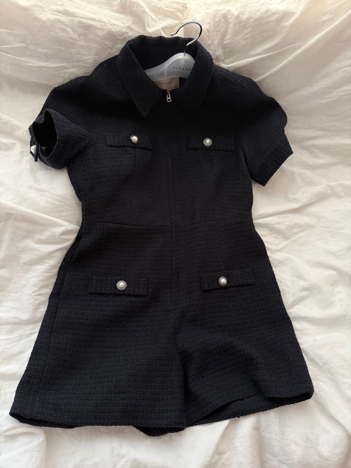 시야쥬 트위드 점프수트 네이비 상품이미지1