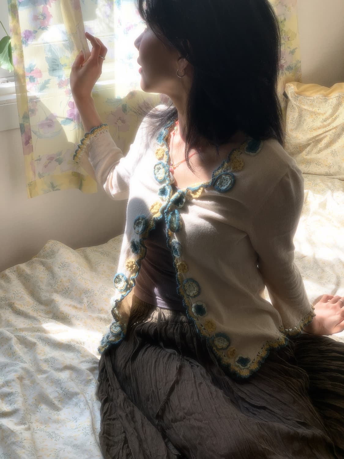 플라워 나비 프릴 가디건 상품이미지2