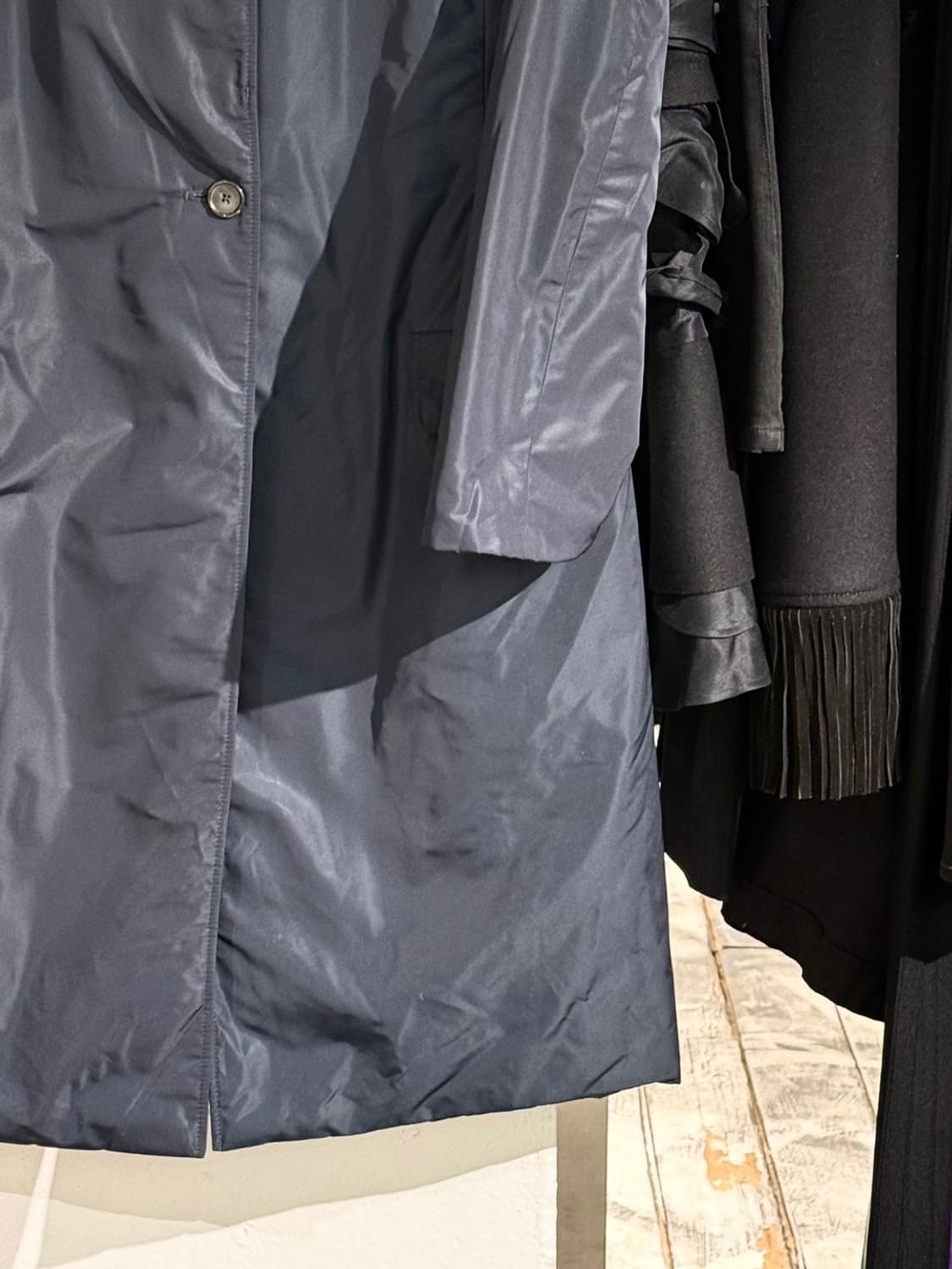 질샌더 네이비 하이넥 버튼 폴리 코트 상품이미지5