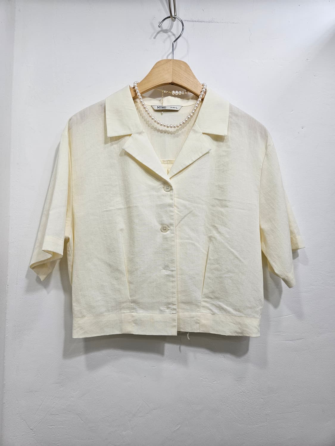 미쏘(Mixxo) 아이보리 반팔 블라우스 자켓 L 상품이미지1